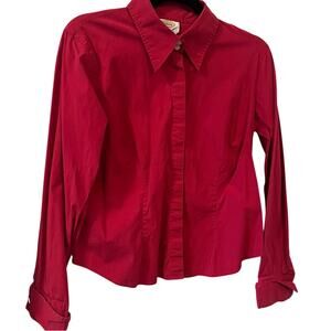 Talbots French Cuff Button Down with Cuff Links Size 12 petite Pink